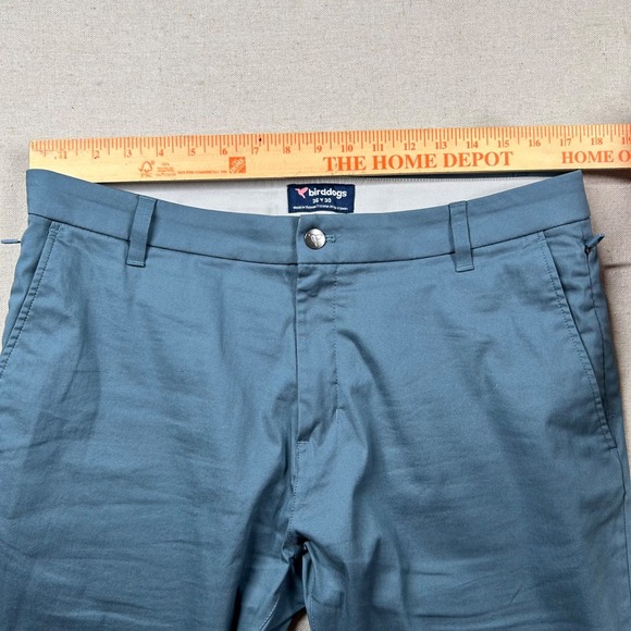 Birddogs Pants Mens 36x30 Chino Steel Blue Performance Twill Preppy Stretch - Picture 6 of 9